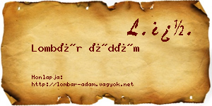 Lombár Ádám névjegykártya